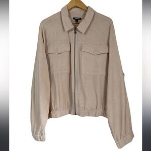 Torrid lightweight collared zip up jacket size 5 light dusty pink